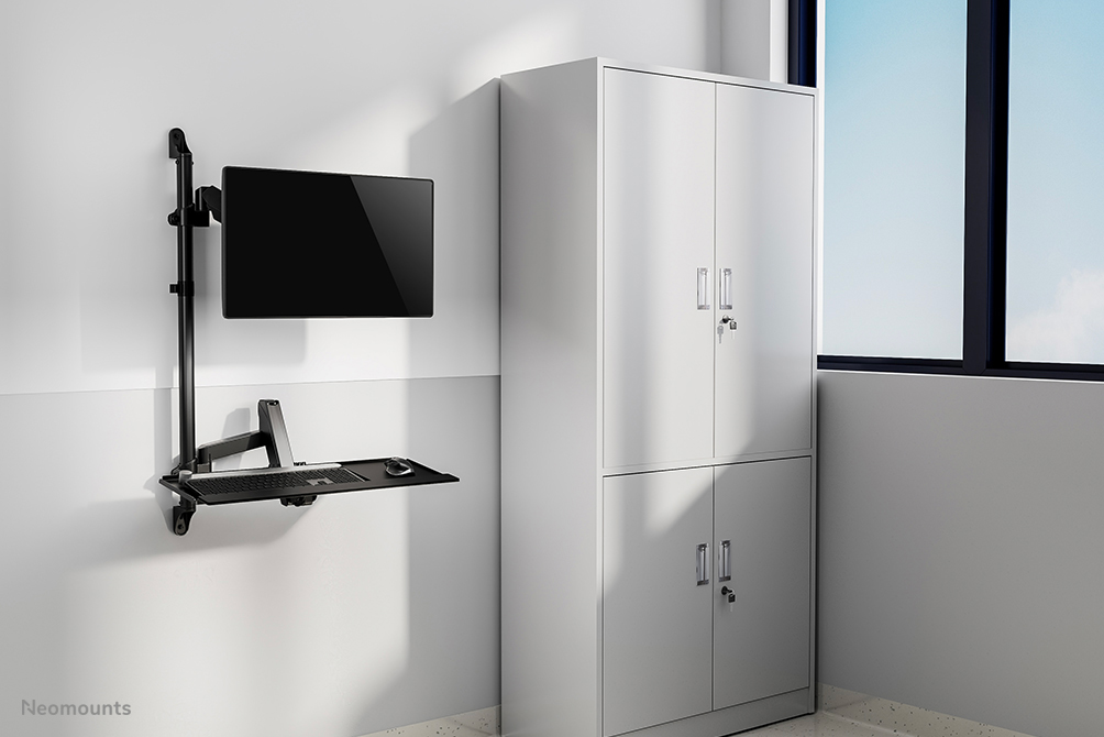 Neomounts WL90-325BL1 Station de travail assis-debout - mural - 17-32" - ressort à gaz